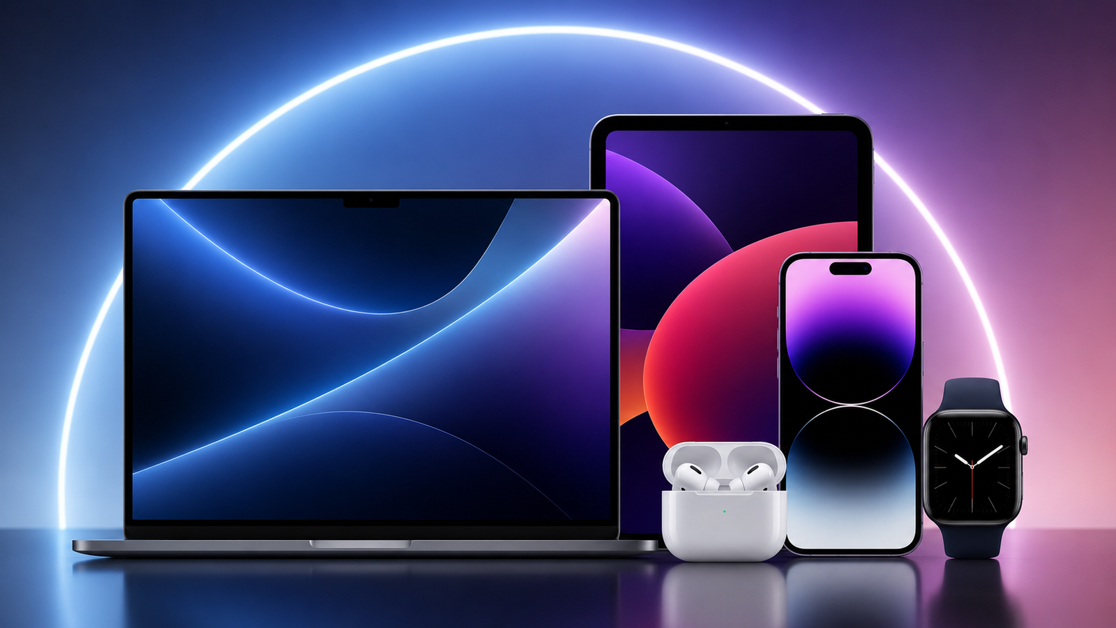 Apple Upgrade Program offering lease-to-own pricing for iPhone, Mac, iPad, and Apple Watch devices.