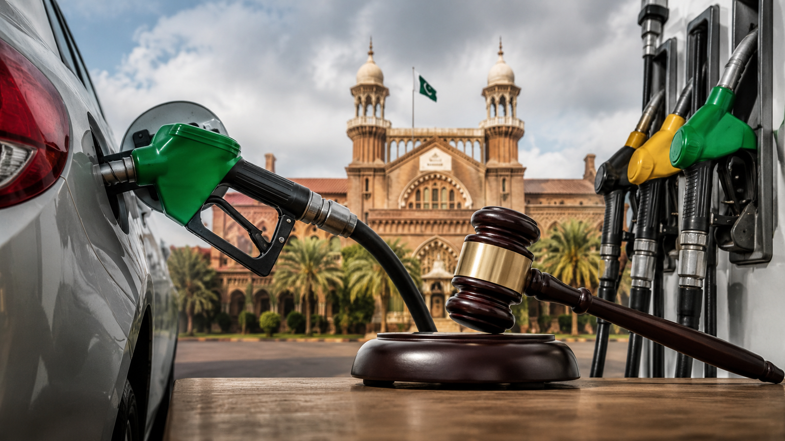 Fuel station in Pakistan as Lahore High Court hears petition against fuel price hike and daily pricing policy.