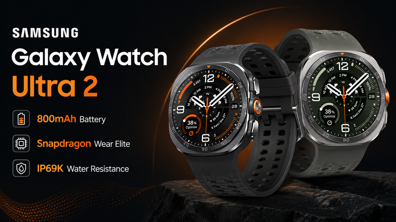 Samsung Galaxy Watch Ultra 2 leaked render showing rugged titanium design and circular display
